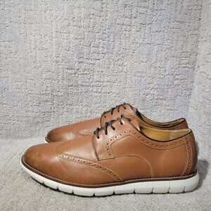 Johnston & Murphy Holden Men's Size US 13M Brown Leather Wingtip Lace-up Shoes